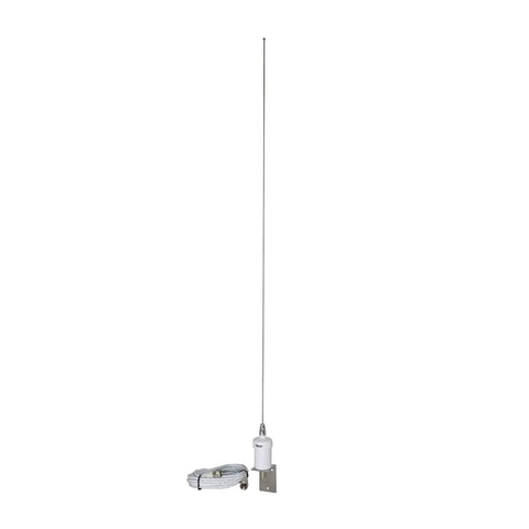 Pretuned 35 Inch VHF Fiberglass Antenna With RG58 Cable And PL259 Connectors For All Marine Band Frequencies, 6 dB Gain
