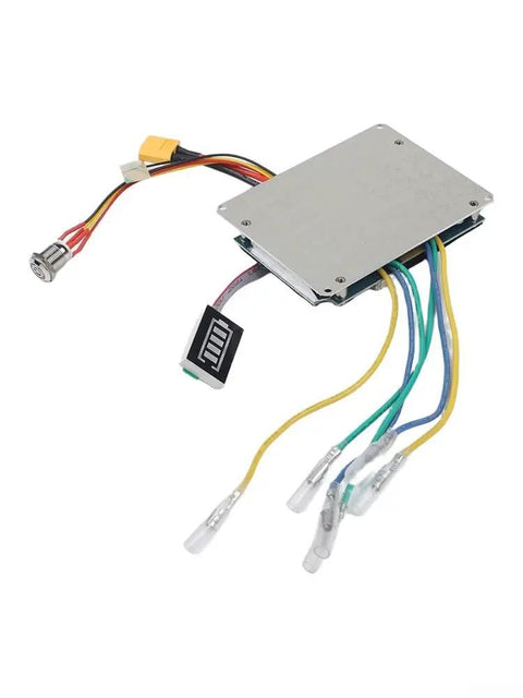 Dual Motor Drive ESC Controller For Electric Skateboards And Scooters With 2.4G Remote, compact, wires, connectors visible