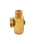 Inline Bleed Valve 1/4 Inch MPT to 1/4 Inch FPT All Brass Construction Adjustable Knurled Handle for Air Tools