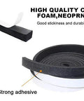 Heavy Duty Self Adhesive Weather Stripping Door Seal Strip For Windows And Pipes High Density Cr Foam Insulation Tape showing roll and adhesive features.