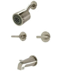 Manhattan Tub And Shower Faucet in Brushed Nickel Finish, Solid Brass Core with ABS Components, wall mount design