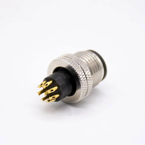 M12 Connector 8 Pin Straight Male Overmolded Solder Cup Unshielded A Code For Sensors Industrial Cameras Motor Controllers And Automation Gear With 12mm Thread Joint Thread Locking And Anti Vibration Design Easy Quick Connect
