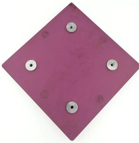 Comparator Stand Indicator Holder With Ceramic Plate Measuring Standard For Precision Metrology And Lab Use Rock Solid Instrument For Accurate Alignment And Spot On Gauging, purple ceramic plate with four mounts