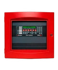Top Tier Addressable Fire Control Panel Running On Straight 120 Volt Wiring And A Bold Red Guard Built For Heavy Duty Commercial Sites And No Nonsense Emergency Response Setup. Front view of red panel with control buttons.