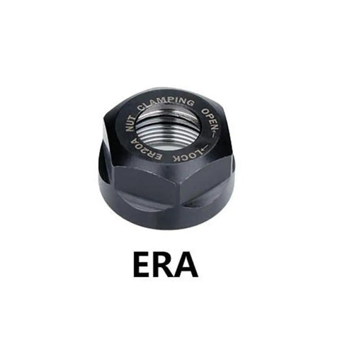 Heavy Duty Chuck Collet Nut For ER8 ER11 ER16 ER20 CNC Lathe Milling Cutter Router Bit Holder With 28mm Diameter, black steel design.