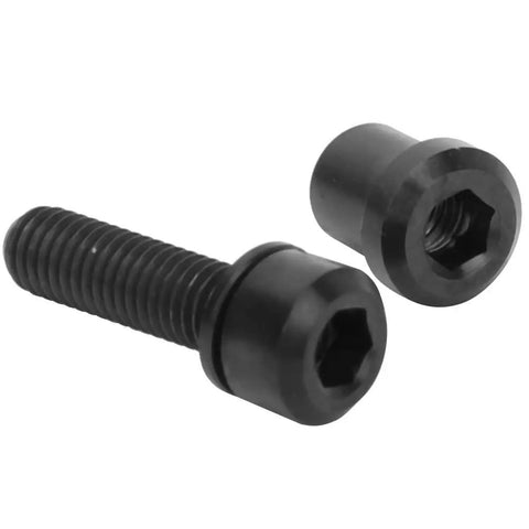 Fresh TC4 Titanium Alloy Stem Screws Set With Integrated Rubber Gasket M5X18MM Bike Bolts in black, ideal for lightweight cycling hardware.