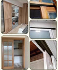 Heavy Duty Sliding Door Hardware Kit With Smooth Track And Hanger System For Cabinets And Garage Doors Quiet Operation Rock Solid Durable Steel And Nylon Pulleys Super Easy Installation Ideal For Home Renovation And Smart Storage Solutions installed on wood and glass sliding doors