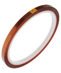 H-E MultySize 3D Sublimation Kapton Tape Pro Grade Heat Resistant Tape for Heat Press, Polyimide Film, 6mm x 100ft, tawny color
