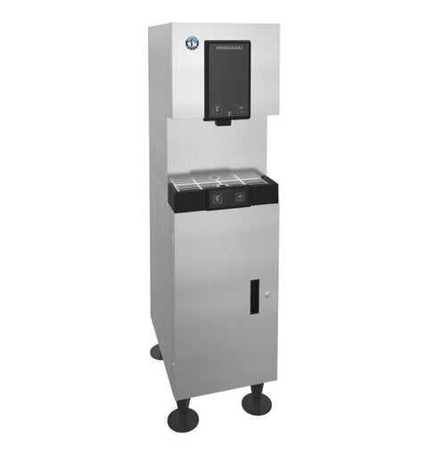 Heavy Duty Cubelet Nugget Ice Machine With Built In Water Dispenser And Roomy Storage Bin, stainless steel countertop model