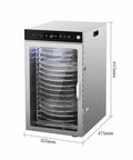 Straight Up Heavy Duty 16 Tray Commercial Stainless Steel Food Dehydrator With A Sleek Digital Interface And Adjustable Temps, side view.