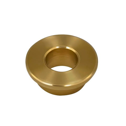 Top view of brass throttle valve linkage TV cable grommet bushing
