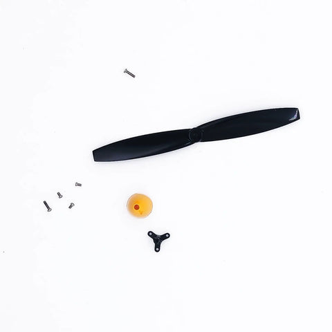 A160 Compatible RC Plane Propeller Set For WLtoys J3 including propeller, adapter, and screws displayed on white background