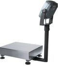 Badass Industrial Bench Scale Ntep Legal For Trade Certified 33 Pound 0 01 Lb Readability stainless steel digital platform weigher side view.