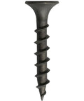 Close-up view of a Six By One Inch Bugle Head Drywall Screw With Coarse Thread And Sharp Point For Quick And Easy Drywall Jobs In Home Reno Projects One Pound Box That You Can Bang Out Fast.