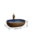 USZWBY Vessel Sinks Bathroom Vessel Sink Oval Ceramic Washbasin Vintage Art Countertop Basin Utensils with Faucet Bathroom Bowl Sink dimensions and design