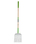 61 Inch Heavy Duty 10 Tine Welded Steel Bedding Fork Workhorse With Hardwood Handle For Moving Hay Straw Mulch Wood Chips And More