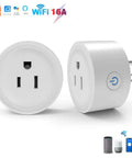 Two Pack Smart Plug That Just Works WiFi Outlet 16A 2200W Max Works With Alexa And Google Assistant Via Smart Life App