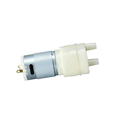12V diaphragm water pump motor, compact design, suitable for 1.45L per minute flow, ideal for aquaria and irrigation systems.