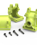 Green aluminum gearbox for RZ001 XTS F10, heavy-duty RC car part R11164, shown with screws for easy installation.