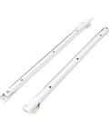 Powder Coated Iron B Type Drawer Slide System With Soft Close For Kitchen Cabinets, European Style, single pack, white finish, side view