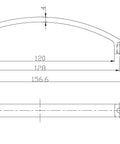 Diagram of Cambria Collection Brushed Nickel Cabinet And Drawer Pull Handle for Kitchen And Bath Five And One Sixteenth Inch