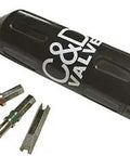 Shield Locking Cap Multi Tool With 3 Bits For Easy Unlocking Of Refrigerant Caps Replacement Multi Key Tool Compatible With Novent Original Rectorseal Novent And CD Locking Caps For HVAC Service, featuring black handle and metal bits.