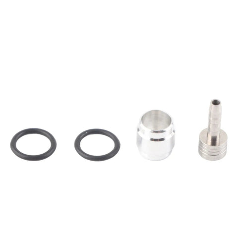 Components of a 6.6Ft Bicycle Hydraulic Disc Brake Hose With Connection Insert For Guide R RS G2 including stainless steel parts