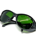 Pro Grade IPL Laser Safety Eyewear For Aesthetic Techs And Spa Pros OD Five Wide Specter Guard Blocks Two Zero To Two Thousand Nm Eye Coverage Set Of Ten Durable Frames, green filter lenses.