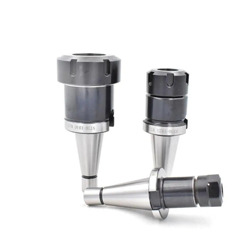 Top Tier NT40 ER20 Tool Holder Made From Tough 20CrMnTi Steel For CNC Milling With Super Precision And Durable Performance For Heavy Duty Lathe Work in various angles.