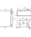 Technical diagram of 650W 80mm Workhorse Single Phase Brushless DC Motor With Driver Kit, showing dimensions and layout.