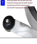 Heavy Duty Flat Steel Drain Cleaning Tape 2000 Cm Long Manual Sewer Clog Remover Round grip handle for effective blockage impact.