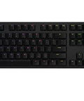 Fire Black Rgb Mechanical Gaming Keyboard With Clicky Switches And Lightsync Customizable Backlighting Plus Easy Access Usb Passthrough Port For Serious Playtime Vibes Renewed with RGB-lit keys from above.