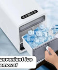 Hassle Free Self Cleaning Countertop Ice Maker Making Chunky Ice In Ten Minutes Flat with convenient ice removal feature.