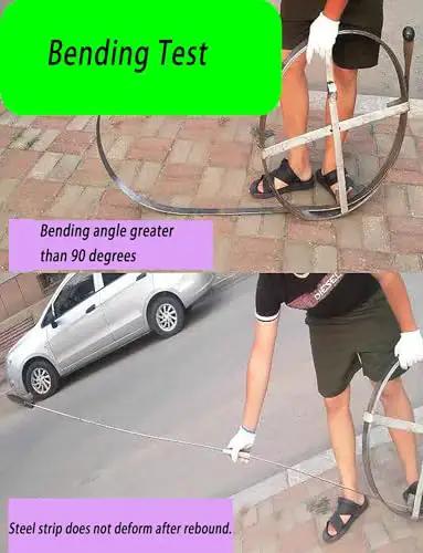 Heavy Duty Steel Drain Auger For Kitchen Bathroom And Shower Drains Tough As Nails Manual Plumbing Snake demonstrated in bending test.