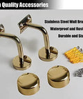 Clear Acrylic Stair Rail With Elegant Gold Brackets Adjustable Handrail Kit For Indoor Outdoor Rooms Slick Look Top Shelf Home Flex Easy Install Four Point Five Feet gold stainless steel wall brackets, stable and waterproof.