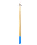 Heavy Duty Smoke Alarm Removal Tool With Extended Telescoping Aluminum Pole For High Vaulted Ceilings And Tricky Detaches Reach Up Top No More Ladder Headaches, gold pole with blue handle.