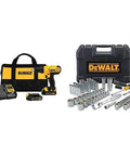 Boot Ready 20V Max Cordless Drill And Driver Combo Kit With 84 Piece Mechanic Tool Set, includes drill, batteries, and tool case.