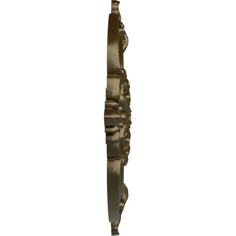 Side view of Benson Classic Brass Ceiling Medallion, 28 3/8 Inch Outside Diameter, 3 3/4 Inch Inside Diameter, hand painted detail