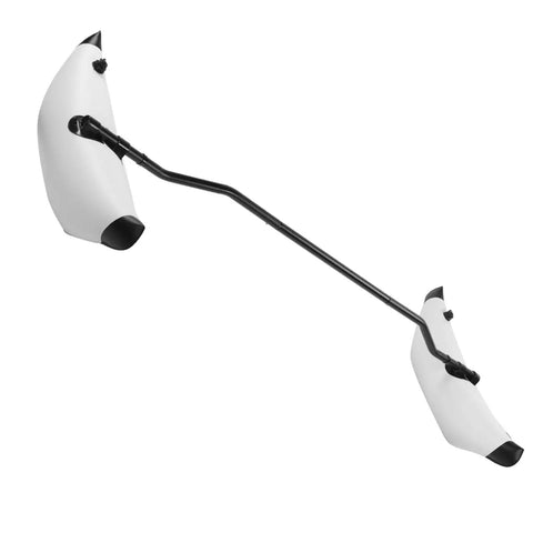 Inflatable Kayak Stabilizer Kit with PVC Outrigger Floats for Canoes and Kayaks, side view of white safety accessory