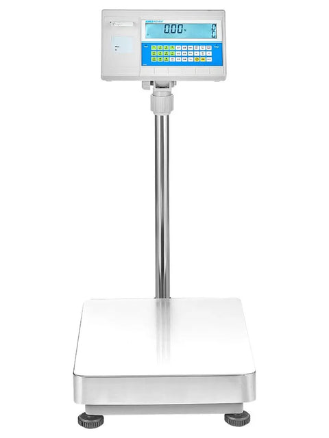 Advanced Label Printing Bench Scale Real Deal 660 Pound Heavy Lifter with stainless steel platform and digital display.