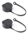 Heavy Duty Type 2 EV Port Covers 2 Pack Waterproof Dust Caps For Electric Vehicle Chargers PVC, two black caps for 56mm and 63mm ports.