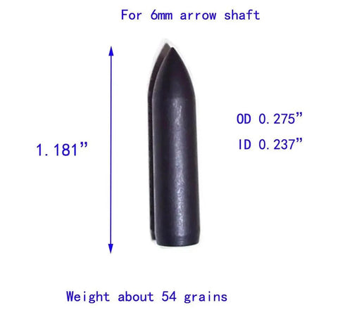 Pack Of 15 Glue On Archery Field Points For 6mm Arrows Replacement Practice Arrow Tips For Bamboo And Wood Arrows 54 Grain
