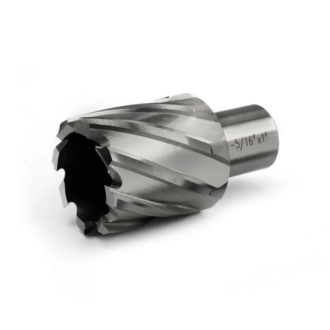 Heavy Duty HSS Annular Cutter With 1 5/16 Inch Hole Saw And 3/4 Weldon Shank Drill Bit for precise burr-free cuts.