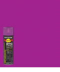 Glow In The Dark Rust Preventative Gloss Safety Purple Spray Paint 3-Pack. V2167838 Industrial Enamel For Metal And Wood can on purple background.