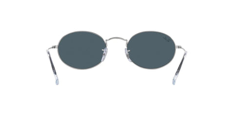 Unisex Oval Sunglasses With Dope Silver And Blue Frame Non Polarized Full Rim 51mm Lens Width Lightweight All Day Comfort For Everyday Style
