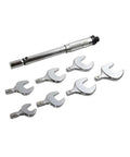 SAE Torque Wrench Set With Multi Head Attachments For Cars And DIY Projects Six Jaw Sizes From Five Eighth To One And Five Sixteenth Inch