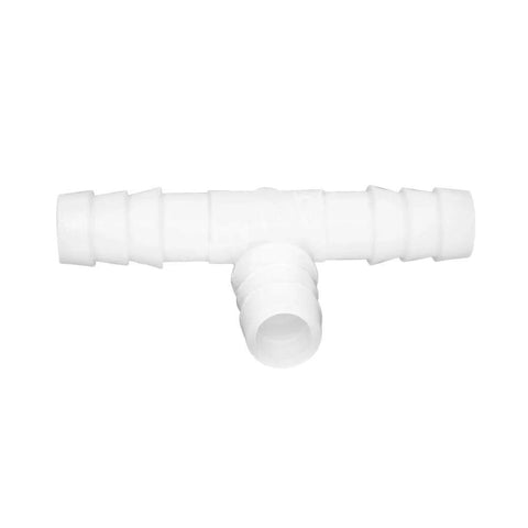JoyTube plastic 1/2 in hose barb tee fitting, white, 3-way connector, pack of 6