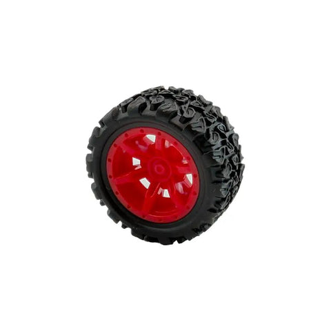 Red 34mm Rubber Toy Car Wheels With 2mm Shafts And 5 Round Rod Axles 10 Pack For RC Cars Trucks Robots DIY Model Toys Replacement Parts