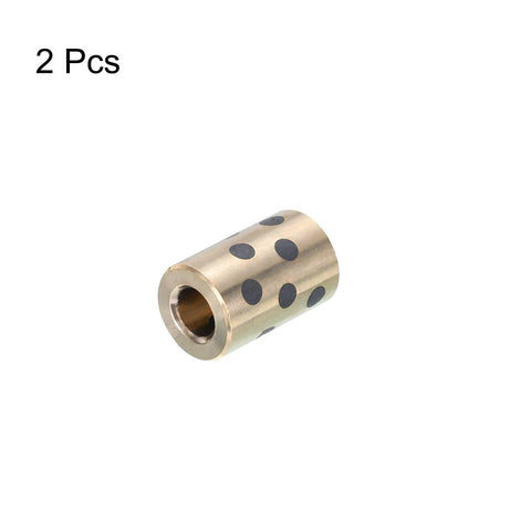 Slick Linear Motion Sleeve Bearings Built Tough With Self Lubricating Brass Graphite Providing Hassle Free Oilless Bushings For A Smooth Ride In Industrial Projects Six Millimeter Bore Twelve Millimeter Outer Diameter 19 Millimeter Height Pack Of Two