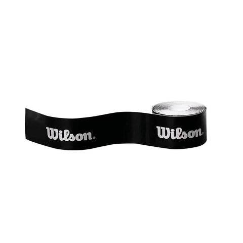 Racquet Head Tape Protector For Tennis Rackets, Reduces Frame Wear, Extends Grommet Life, Easy Peel And Apply Black Tape, Keeps Your Frame Looking Fresh, Durable Adhesive, Essential Tennis Gear Upgrade, rolled black tape with Wilson logo